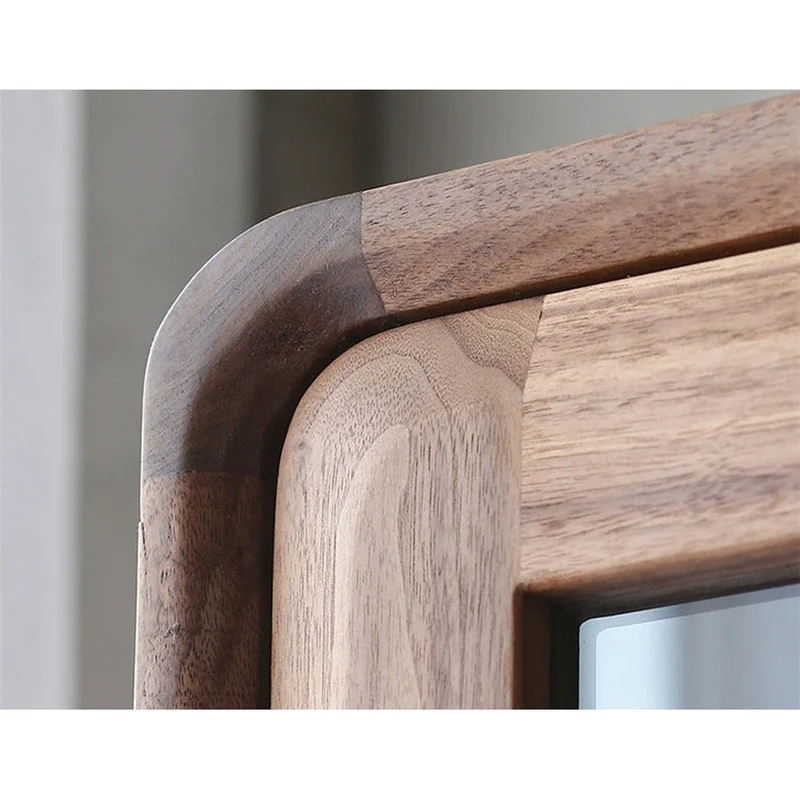 Nordic Walnut Bookcase with Glass Door