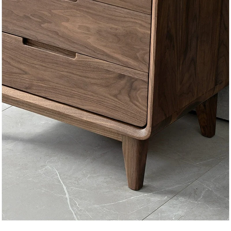 Whispering Narrow Floor Standing Solid Walnut Wood Bookcase