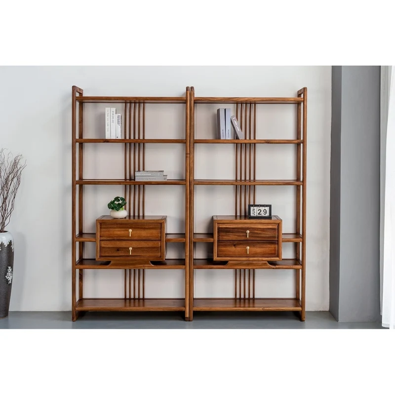 Zenith Open Framework South American Walnut Wood Bookcase