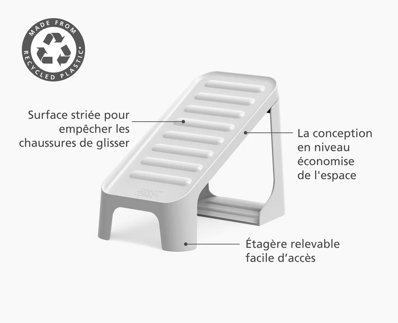 Range-Chaussures Multi-niveaux Shoe-In™ Compact Écru à 6 pièces
