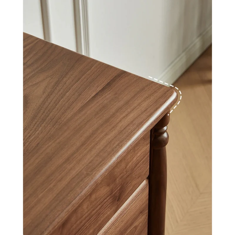 Solid Black Walnut Wood Dresser with Spacious Drawers