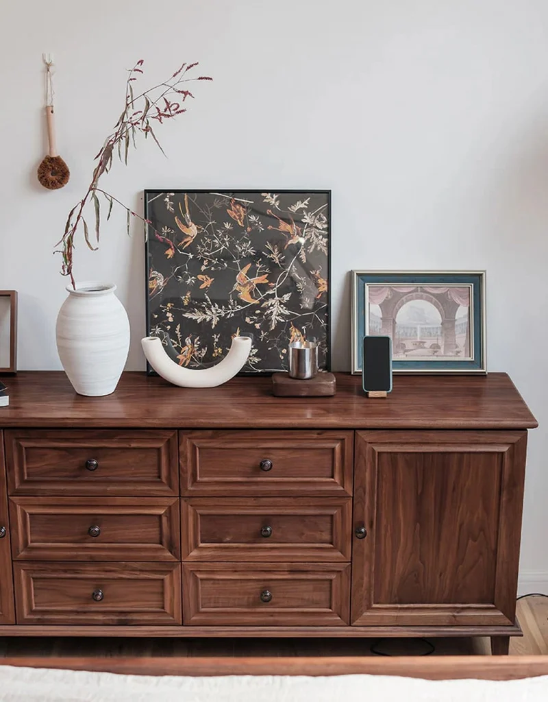 Utility Multi-Purpose Black Walnut Wood Sideboard
