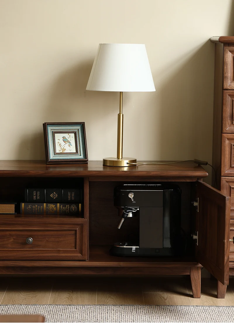 Wander American Style Black Walnut Wood TV Stand