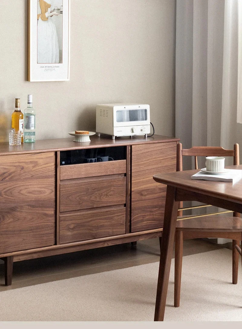 Artisan Crafted Black Walnut Wood Sideboard