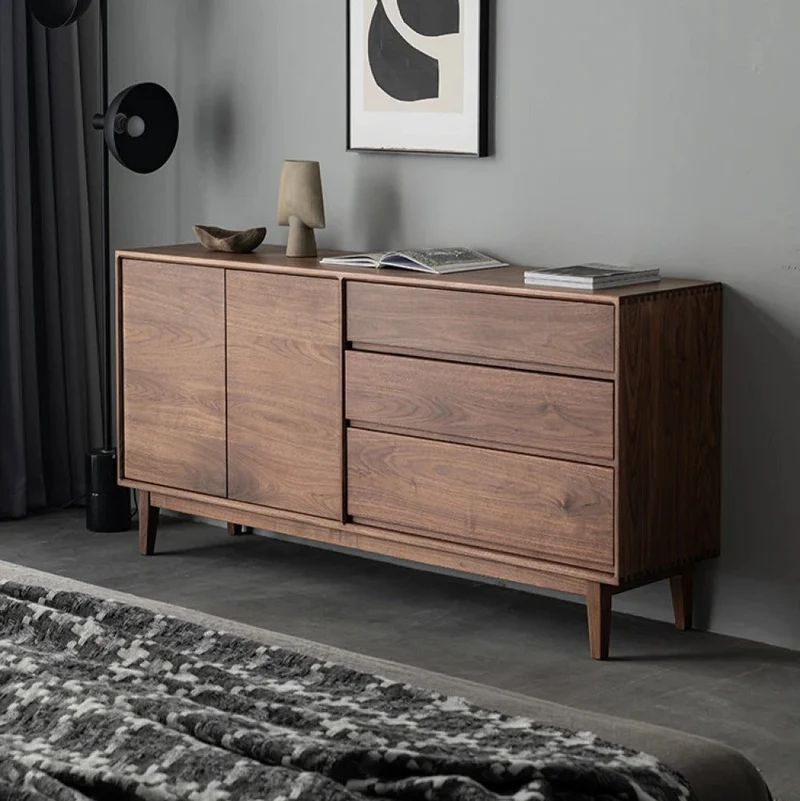Solid Black Walnut Wood Dresser, Handmade