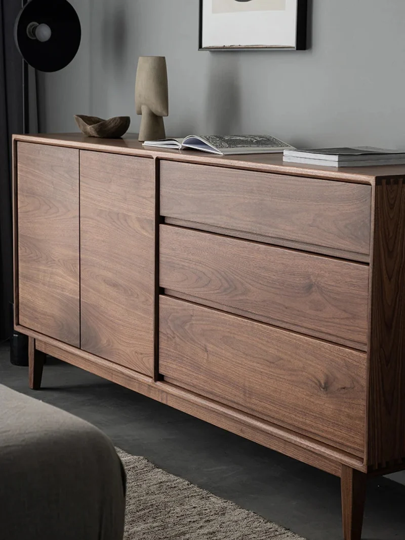 Solid Black Walnut Wood Dresser, Handmade