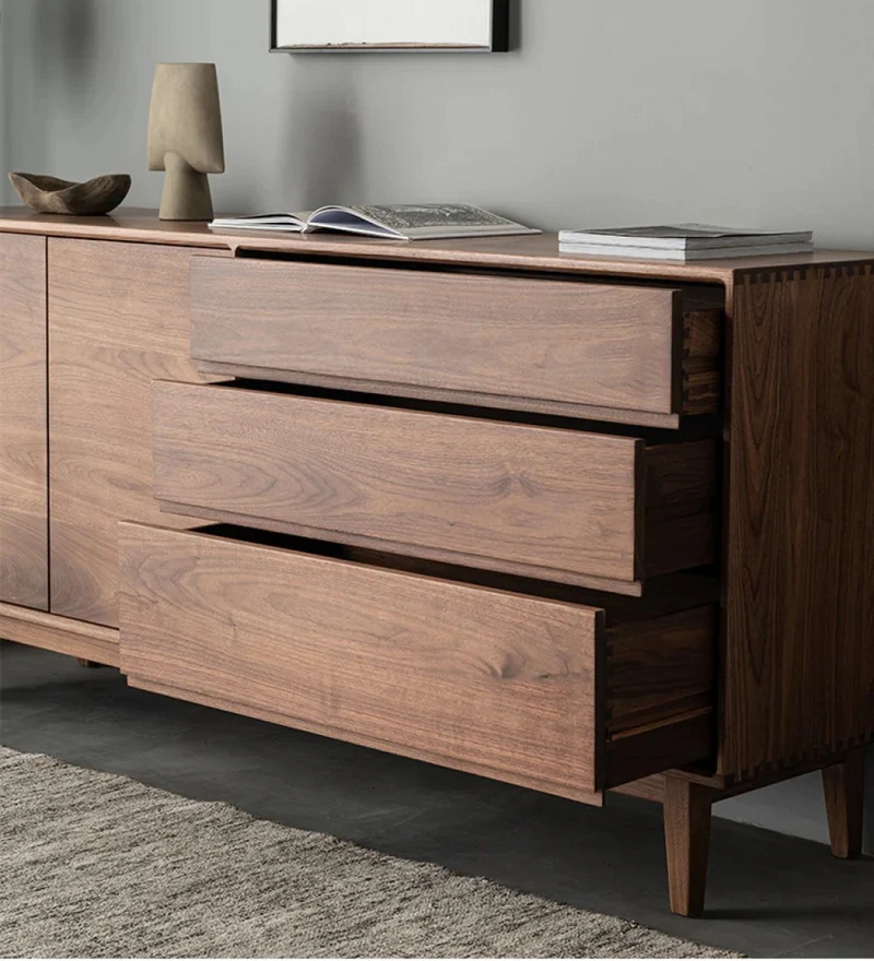 Solid Black Walnut Wood Dresser, Handmade