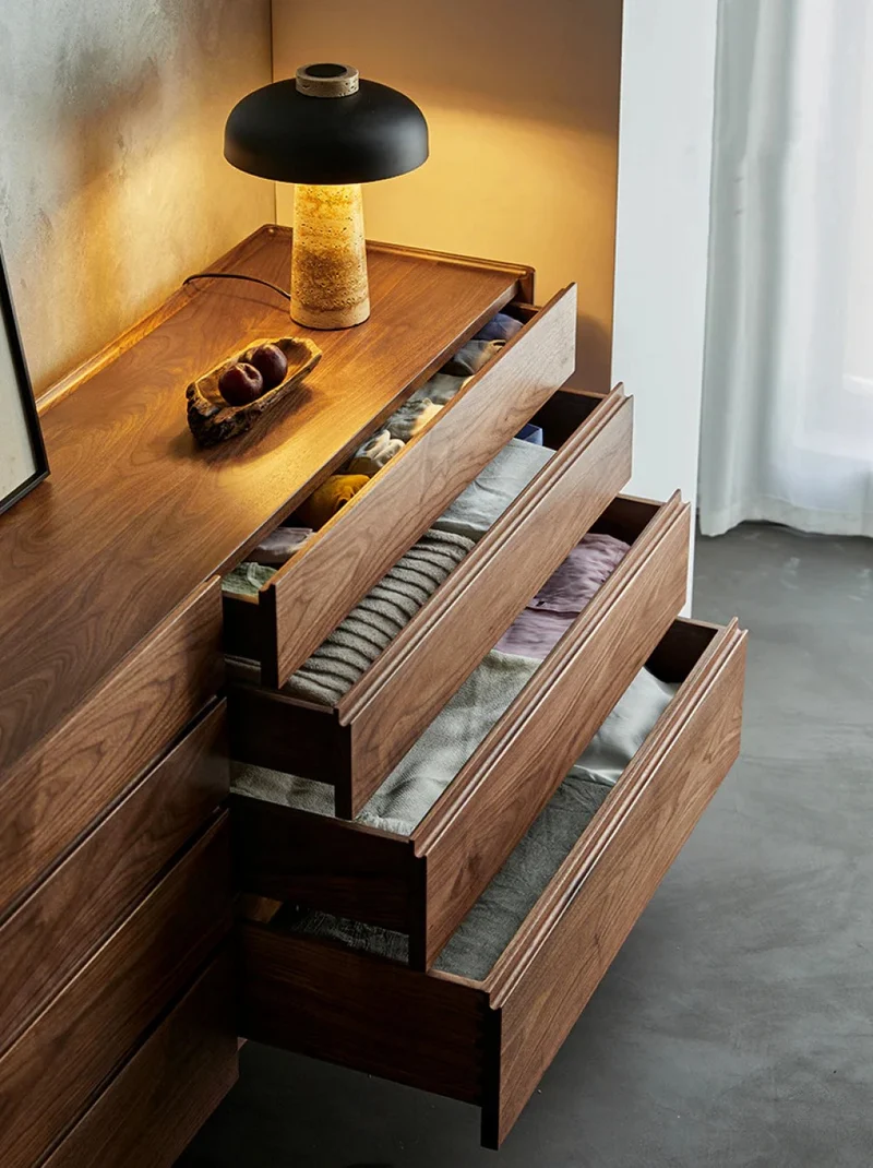 Sleek Design 8-Drawer Black Walnut Wood Dresser
