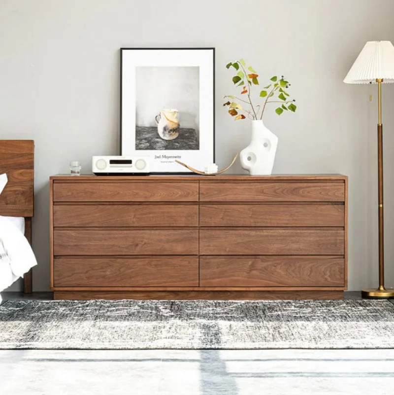 8-Drawer Solid Walnut Wood Dresser – Custom Walnut Options