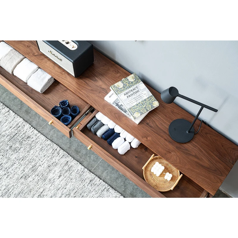 Stacked & Slanted 8-Drawer Solid Walnut Dresser