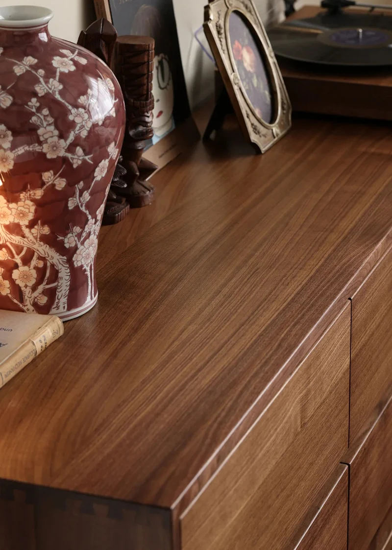 NovaTrend 9-Drawer Walnut Wood Dresser