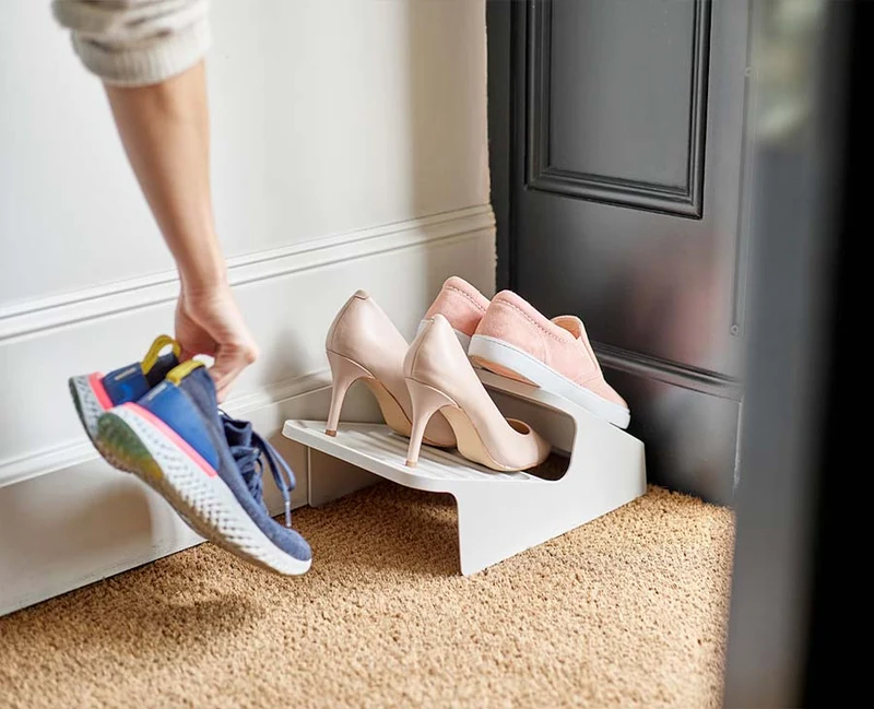 Petit Range-Chaussures Gain de Place Écru Shoe-In™
