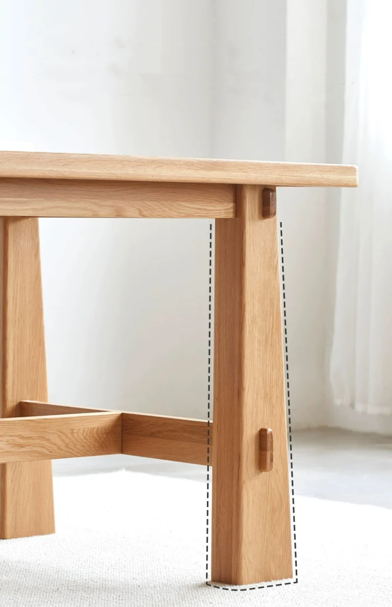 Whisper Mid-Century Solid Wood Oak Dining Table