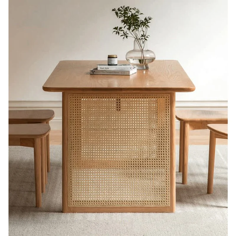 Odyssey Rattan Oak Solid Wood Kitchen Dining Table