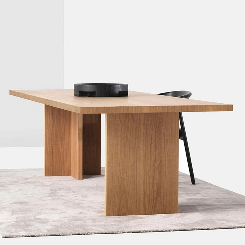 Refined Solid Oak Wood Dining Table
