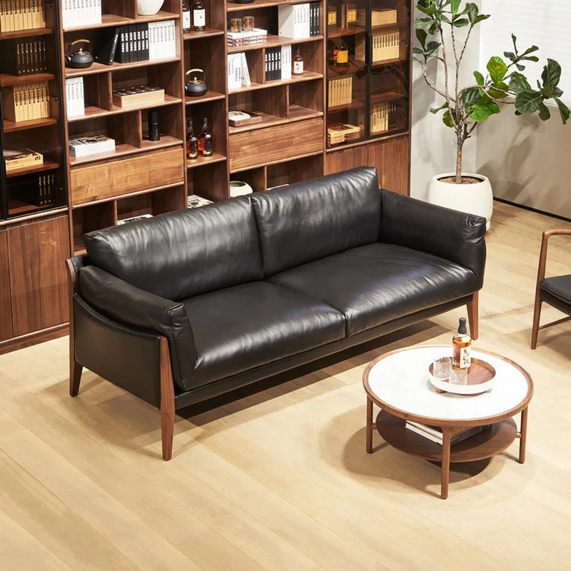 Art Deco Solid Walnut Wood Sofa