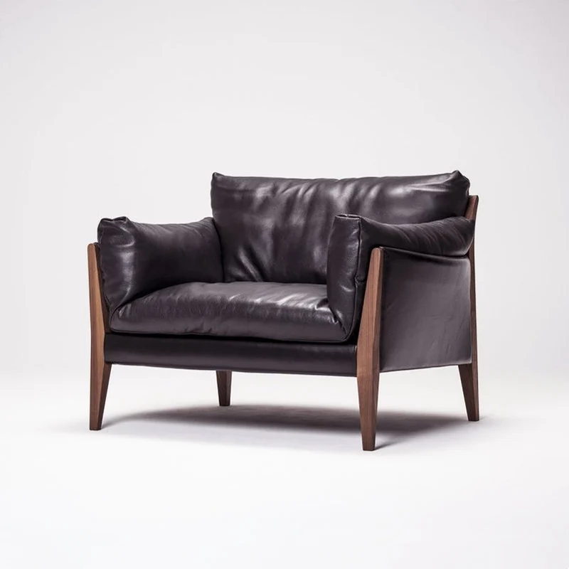 Art Deco Solid Walnut Wood Sofa