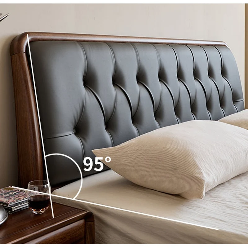 Mid-Century Black Walnut Wood Platform Bed