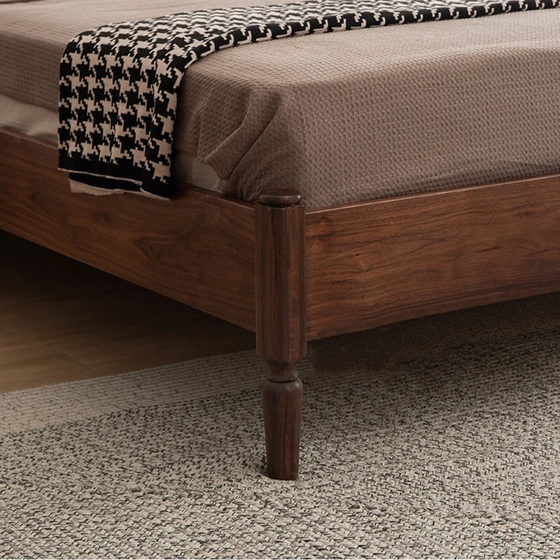 New Modern Vintage Black Walnut Wood Bed