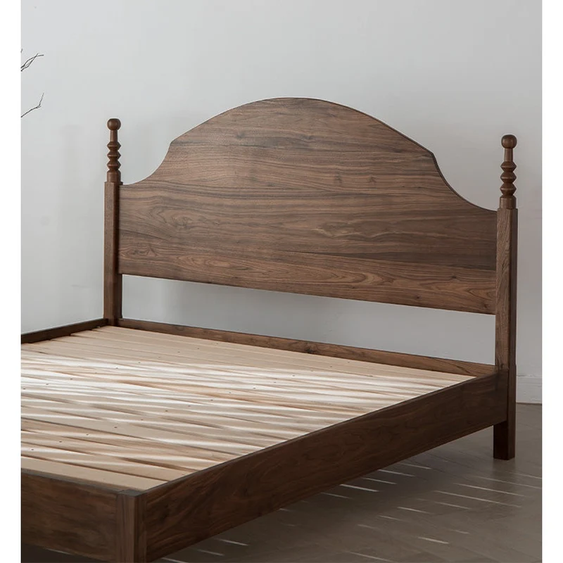 Finesse Mid-Century Modern Walnut Wood Bed