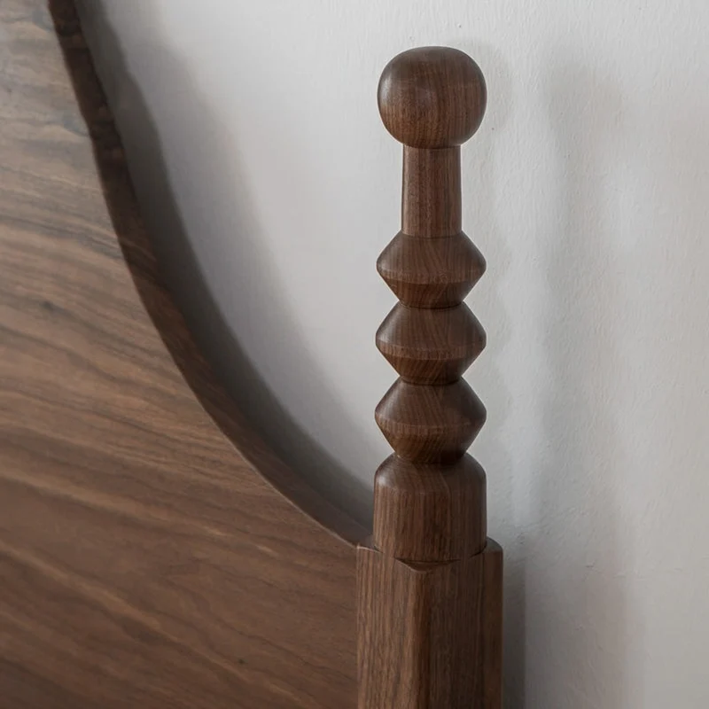Finesse Mid-Century Modern Walnut Wood Bed