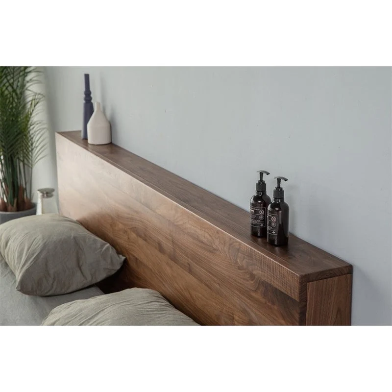 Solara Low Platform Black Walnut Wood Bed