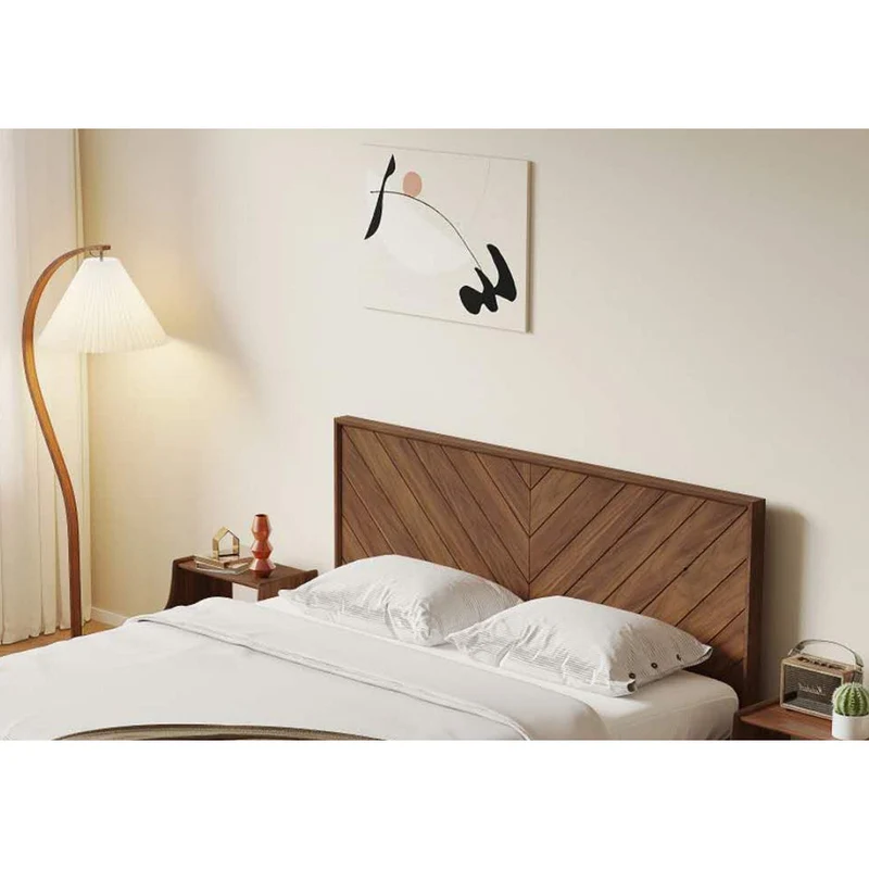 Harmony Chevron Solid Walnut Wood Bed Frame