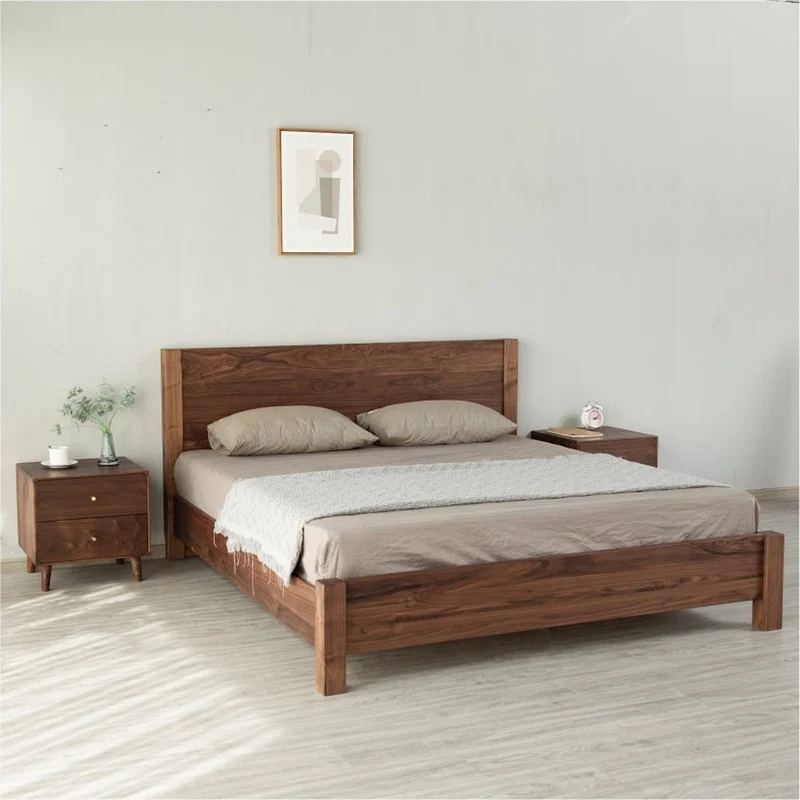 Vista Classic Walnut Wood King Bed Frame