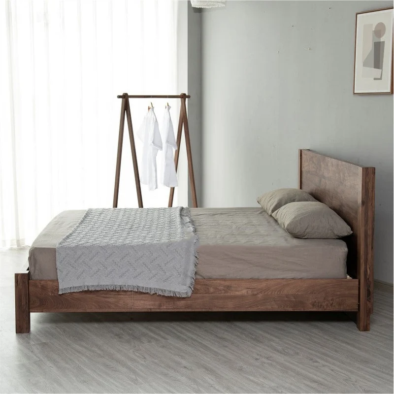 Vista Classic Walnut Wood King Bed Frame
