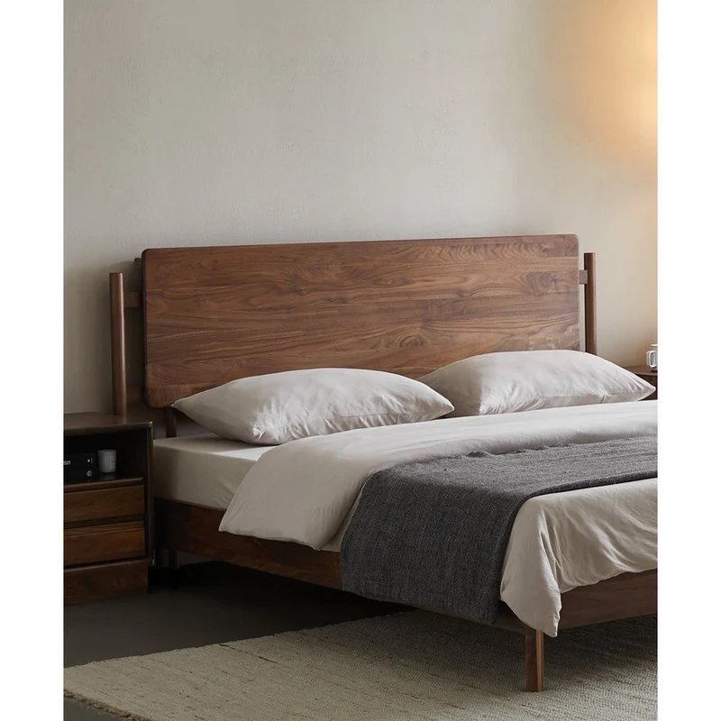 Horizon King Size Walnut Bed Frame with Headboard