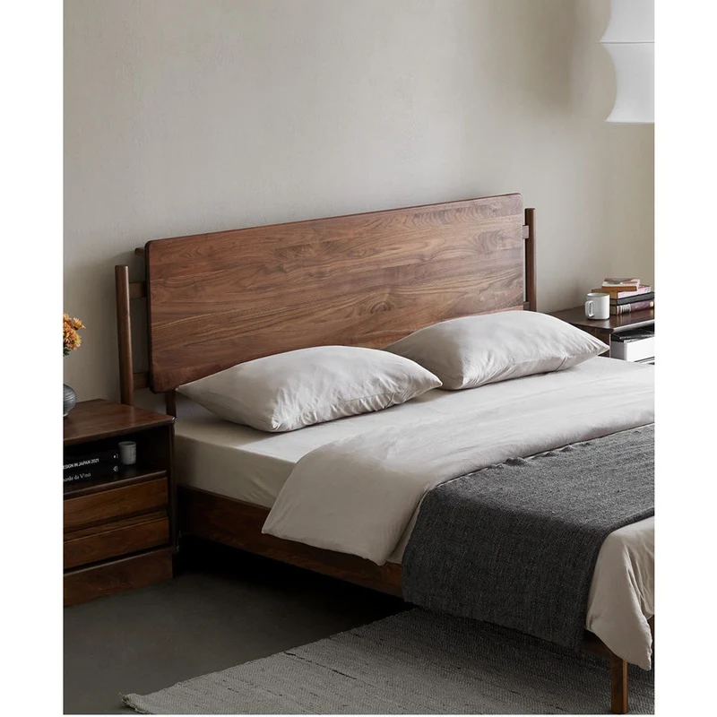 Horizon King Size Walnut Bed Frame with Headboard