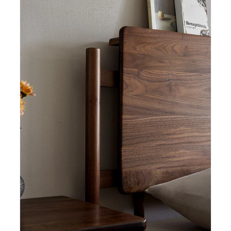 Horizon King Size Walnut Bed Frame with Headboard
