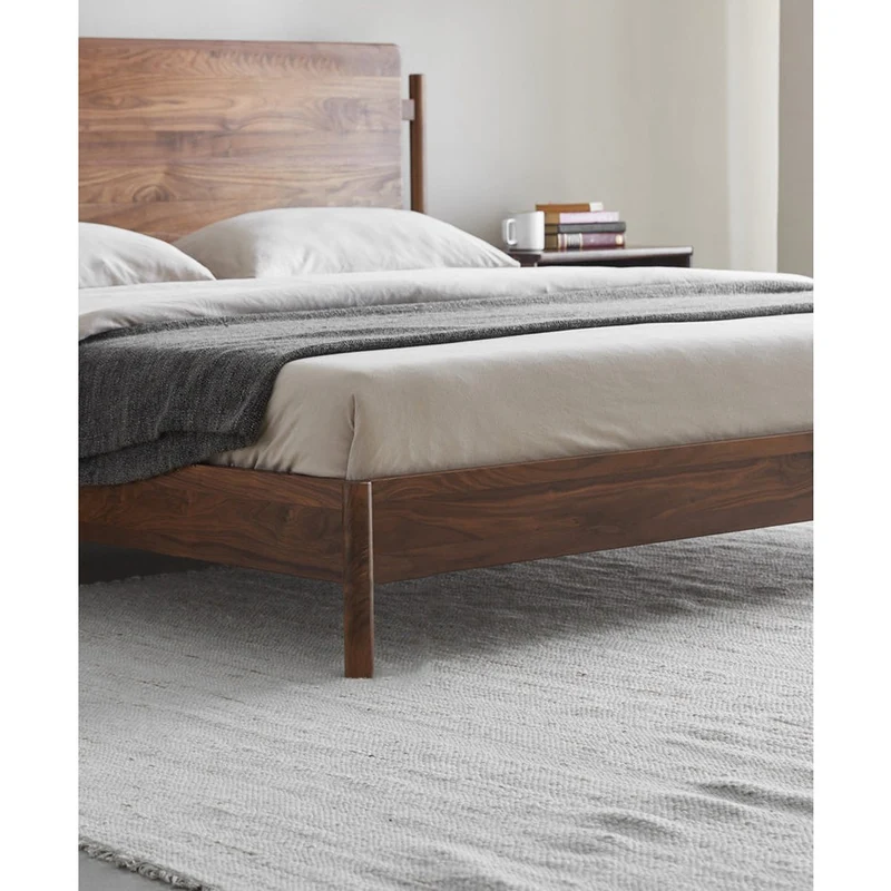 Horizon King Size Walnut Bed Frame with Headboard