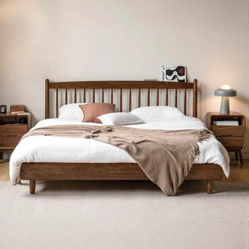 Elysium Black Walnut Wood Fence Bed