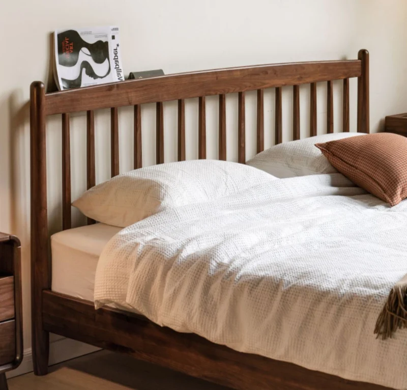 Elysium Black Walnut Wood Fence Bed