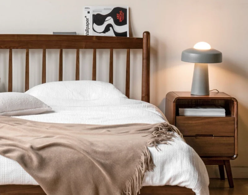 Elysium Black Walnut Wood Fence Bed