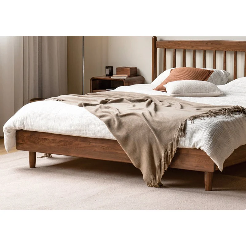 Elysium Black Walnut Wood Fence Bed