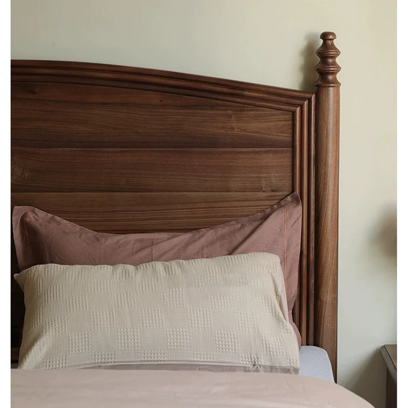 Noble America Antique Solid Walnut Wood Bed