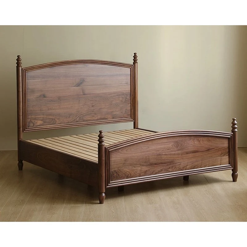 Noble America Antique Solid Walnut Wood Bed