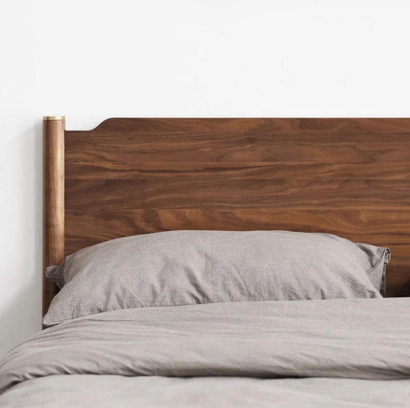 Nordic Solid Walnut Wood King Bed
