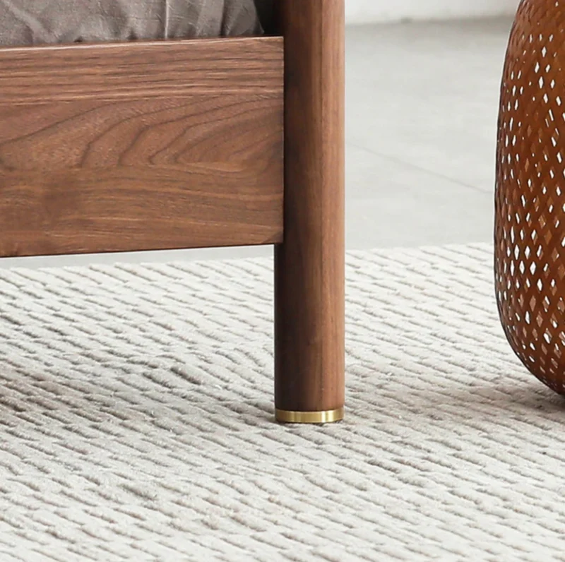 Nordic Solid Walnut Wood King Bed