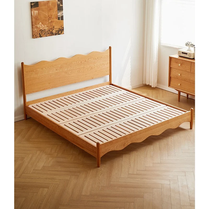 Natura Wave Cherry Wood King Bed