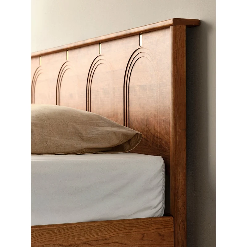 French Style King Size Cherry Wood Platform Bed