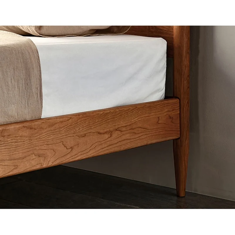 French Style King Size Cherry Wood Platform Bed