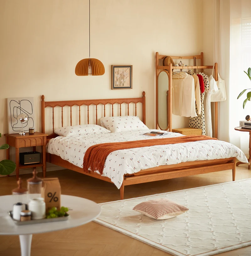 Epic Harp Style Solid Cherry Wood Bed