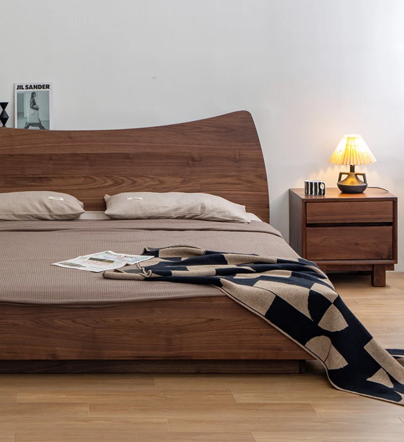 Grove Moon Waning Crescent Walnut Wood Bed Frame