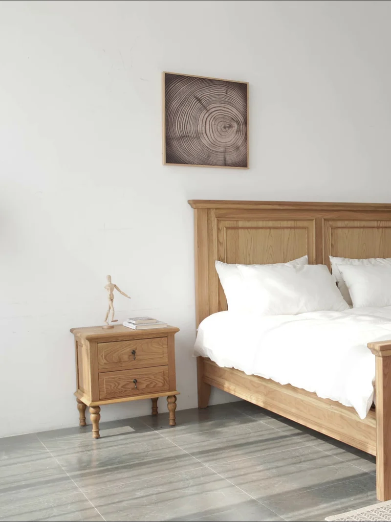 Manor House Oak Wood King Size Panel Bed