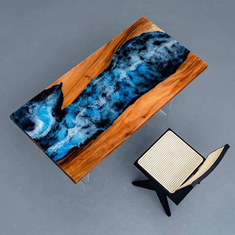 Visionary Sea Spray Epoxy Resin Table
