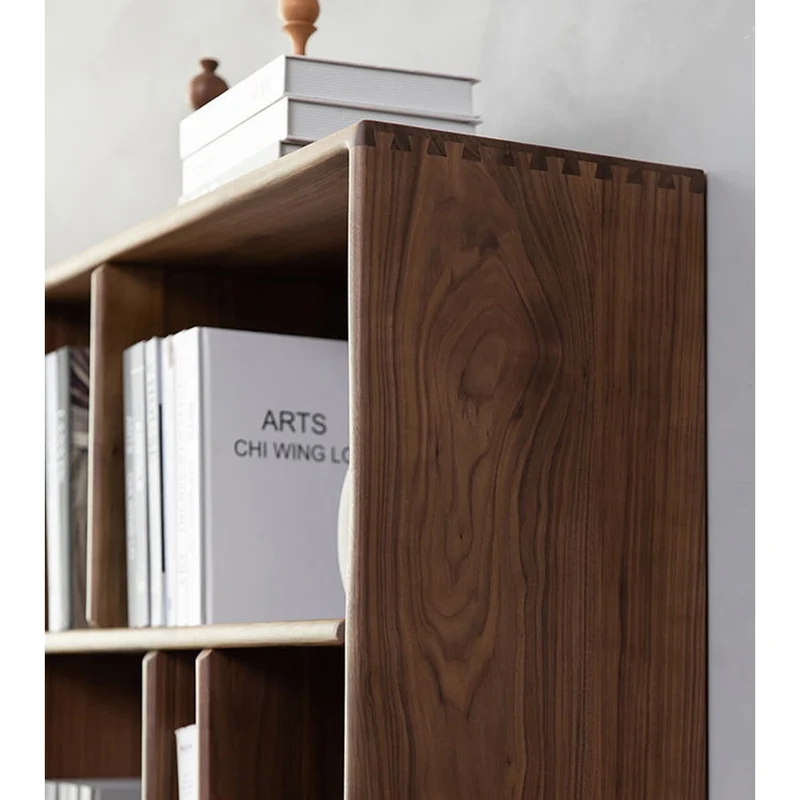 Verdant Open Multi Rack Solid Walnut Wood Bookcase