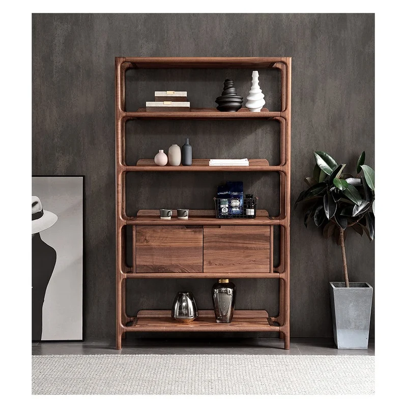Crate and Barrel Elevate Walnut Wood Bookcase